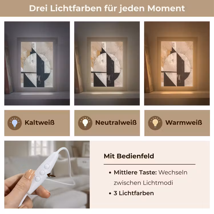 Abstract - Modern - Geometrisch - Pastel Light Box met kabel (Tafellamp) klein -USP_lichtkleurDE