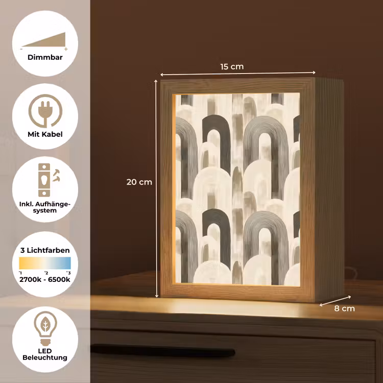 Abstract - Patroon - Bogen Light Box met kabel (Tafellamp) klein 925 -USP_DE