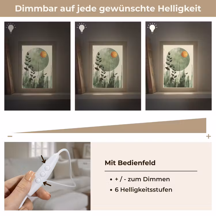 Abstract - Natuur - Kunst - Zon - Modern Light Box met kabel (Tafellamp) klein -USP_dimbaarDE