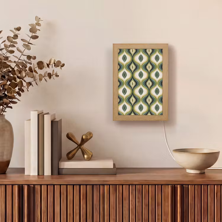 Abstract - Ritmisch - Groen Light Box met kabel (Tafellamp) klein 925 -sfeer2