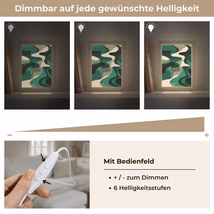 Abstract - Camouflage - Groen Light Box met kabel (Tafellamp) klein -USP_dimbaarDE
