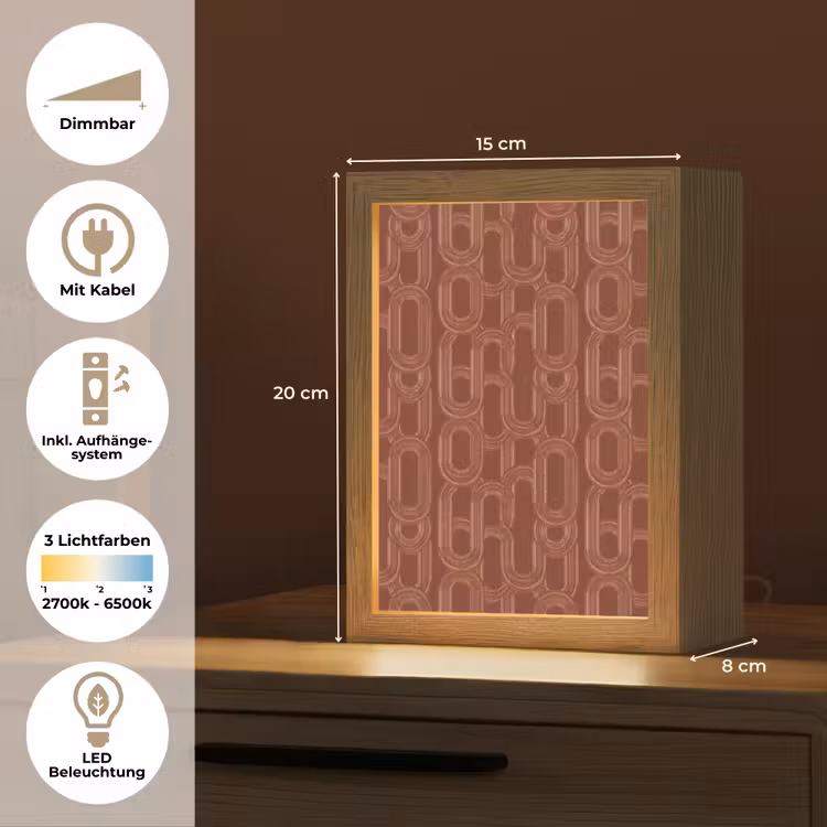 Abstract - Textuur - Bruin Light Box met kabel (Tafellamp) klein 925 -USP_DE
