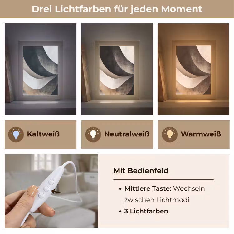 Abstract - Golven - Zwart - Verweerd Light Box met kabel (Tafellamp) klein -USP_lichtkleurDE