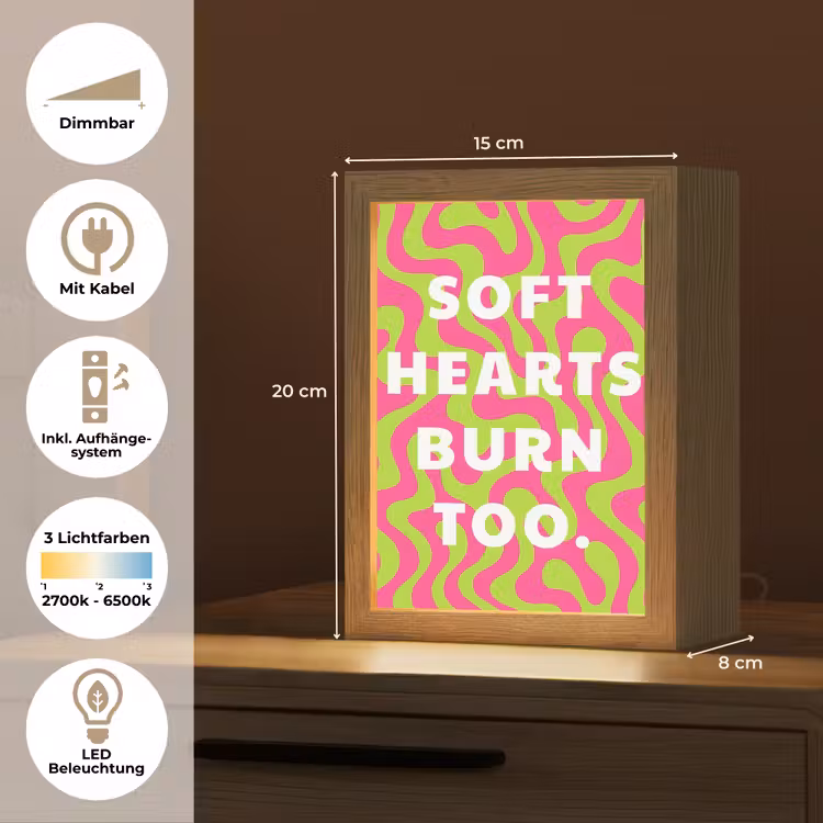Abstract - Quote - Centraal - Roze Light Box met kabel (Tafellamp) klein -USP_DE