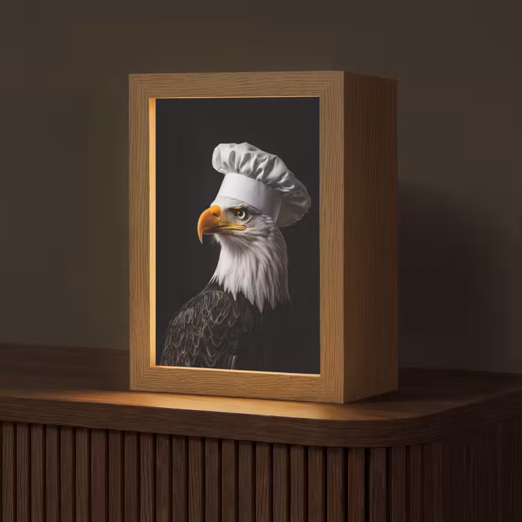 Arend -Amerika - Koksmuts - Vogel - Stoer Light Box met kabel (Tafellamp) klein -z3d_website