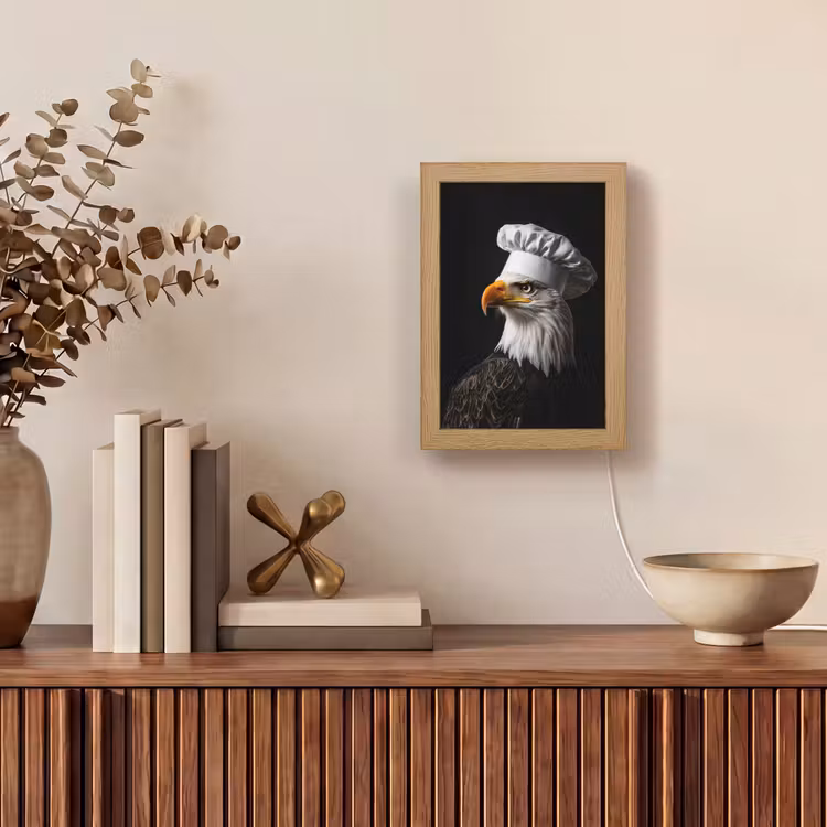 Arend -Amerika - Koksmuts - Vogel - Stoer Light Box met kabel (Tafellamp) klein -sfeer2