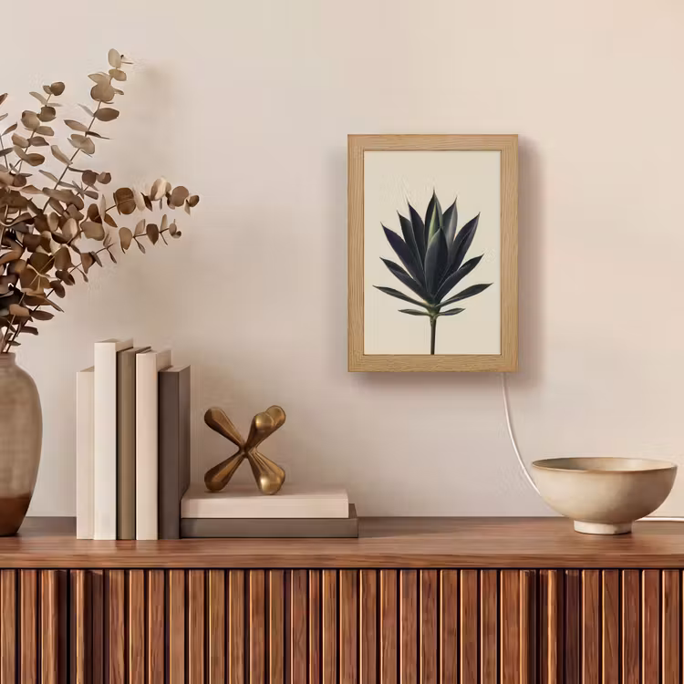 Agaveplant - Symmetrisch - Groen Light Box met kabel (Tafellamp) klein -sfeer2