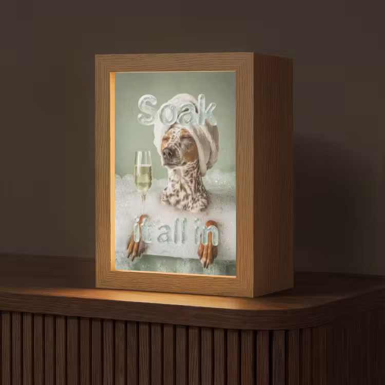 Soak it all in - Hond - Bad Light Box met kabel (Tafellamp) klein -z3d_website