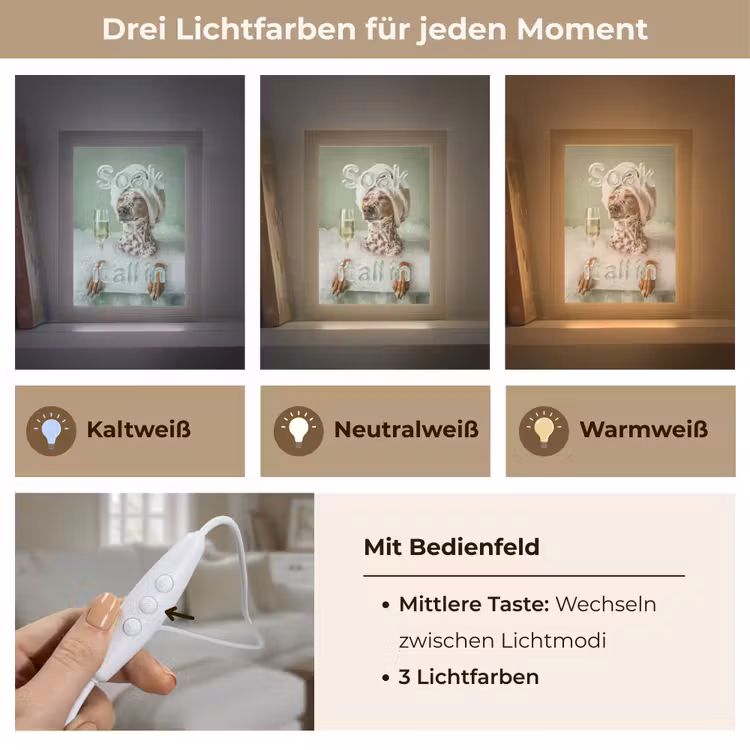 Soak it all in - Hond - Bad Light Box met kabel (Tafellamp) klein -USP_lichtkleurDE