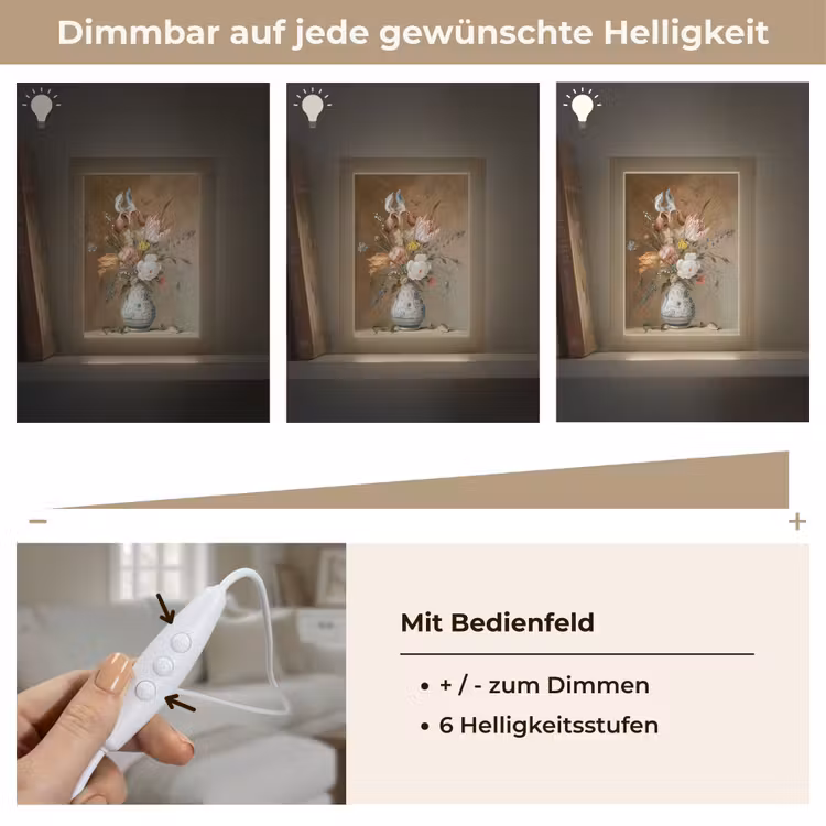 Oude meesters - Bloemen - Balthasar van der Ast Light Box met kabel (Tafellamp) klein -USP_dimbaarDE