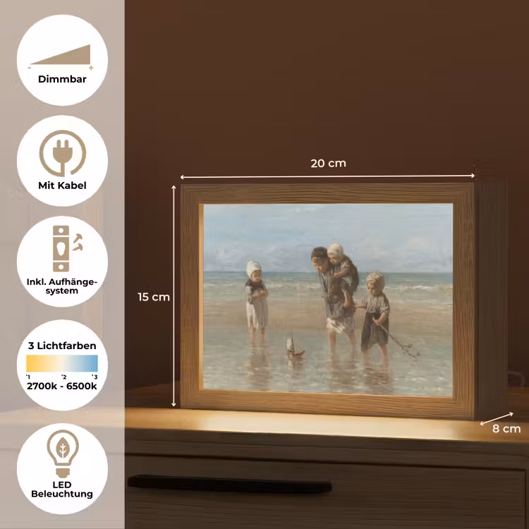 Oude meesters - Kunst - Kinderen der zee - Jozef Israëls Light Box met kabel (Tafellamp) klein -USP_DE