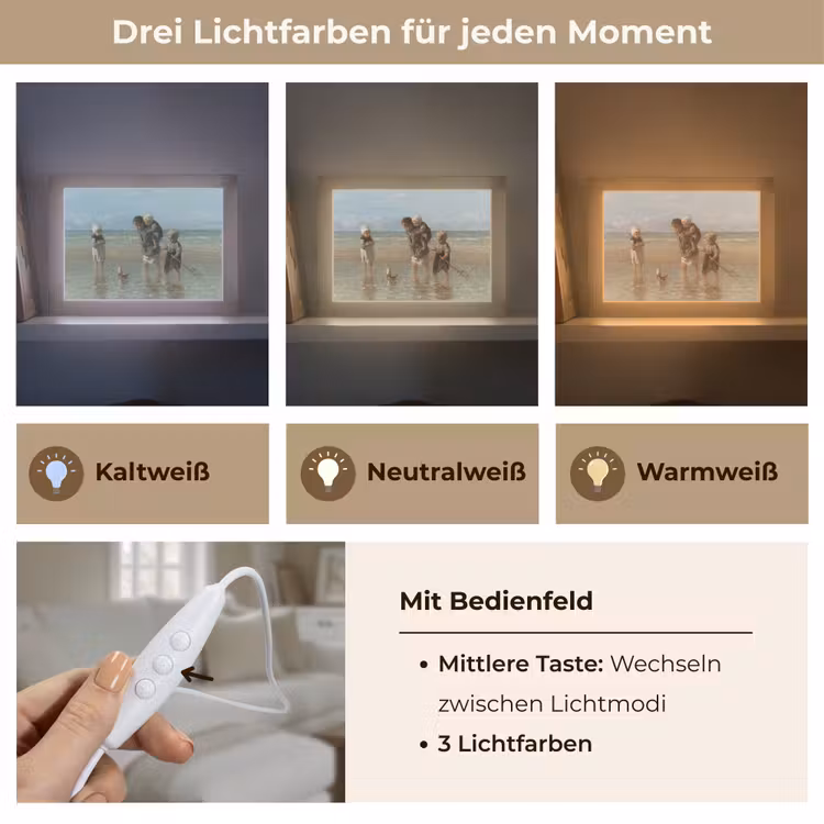 Oude meesters - Kunst - Kinderen der zee - Jozef Israëls Light Box met kabel (Tafellamp) klein -USP_lichtkleurDE