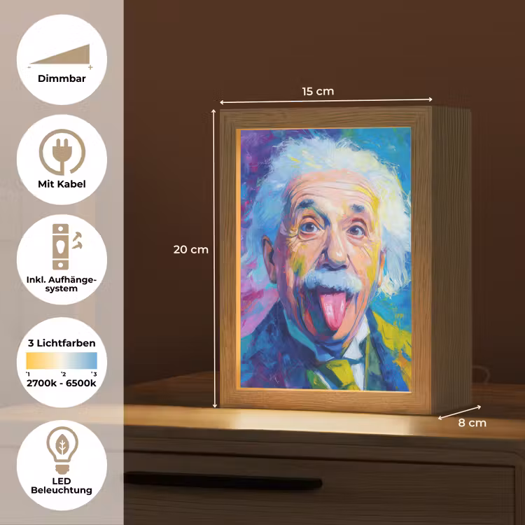 Oude man - Expressief - Kleurrijk Light Box met kabel (Tafellamp) klein -USP_DE