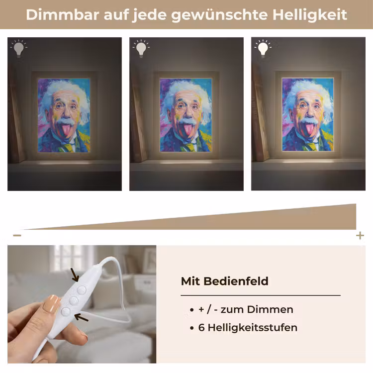 Oude man - Expressief - Kleurrijk Light Box met kabel (Tafellamp) klein -USP_dimbaarDE