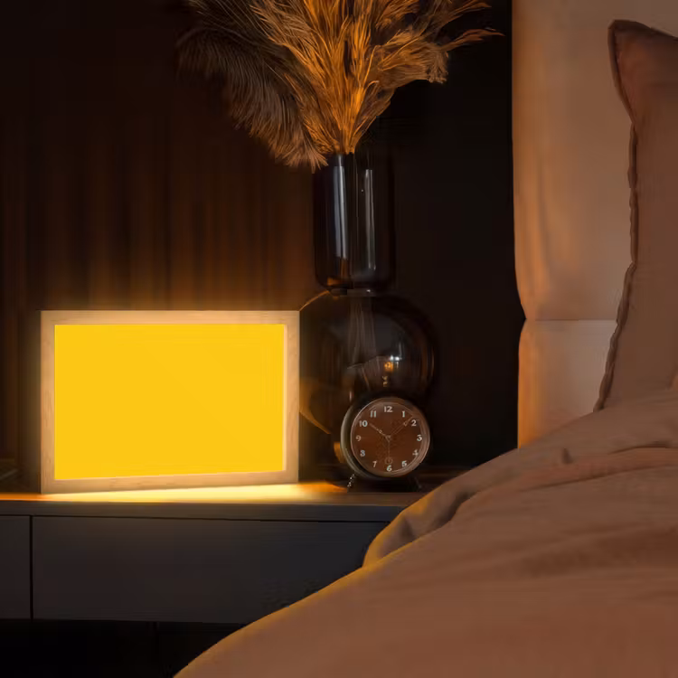 Antique - Gold - Geel Light Box met kabel (Tafellamp) klein 924 -sfeer1