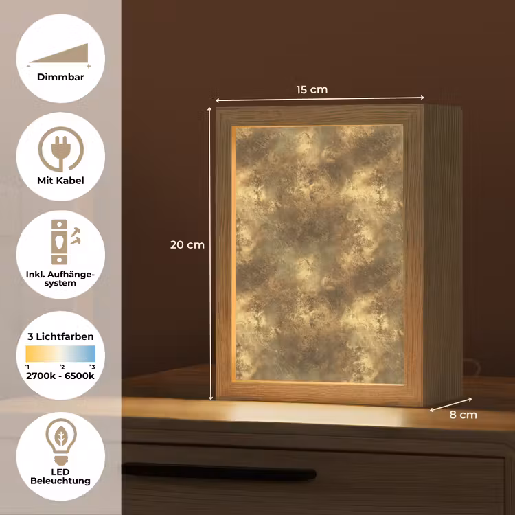 Antiek - Metaallook - Goud Light Box met kabel (Tafellamp) klein 925 -USP_DE