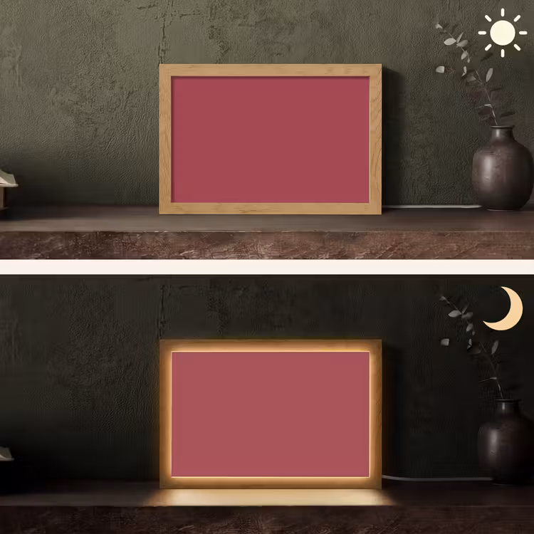 Antique - Ruby - Rood Light Box met kabel (Tafellamp) klein 924 -sfeer3