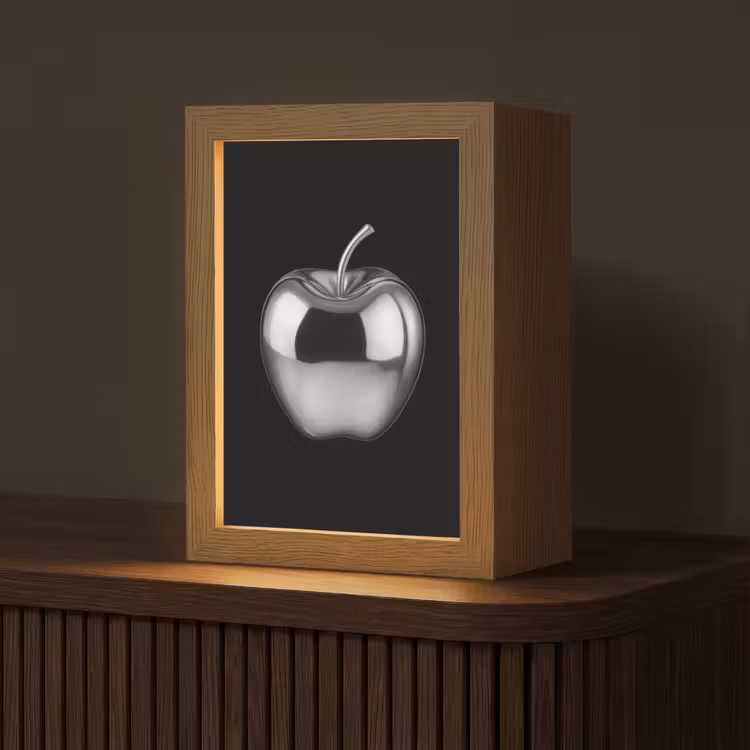 Appel - Metallic - Symmetrisch Light Box met kabel (Tafellamp) klein -z3d_website