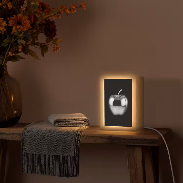 Appel - Metallic - Symmetrisch Light Box met kabel (Tafellamp) klein -sfeer4