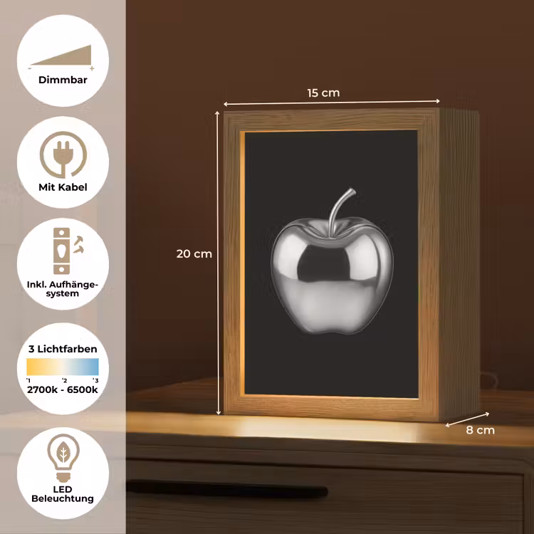Appel - Metallic - Symmetrisch Light Box met kabel (Tafellamp) klein -USP_DE