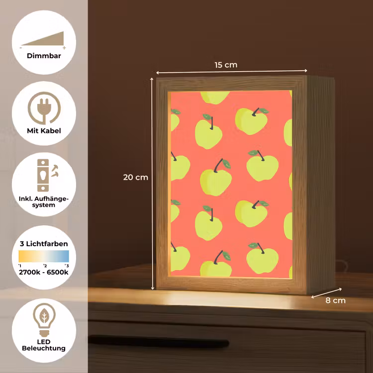 Appels - Modern - Groen Light Box met kabel (Tafellamp) klein 925 -USP_DE