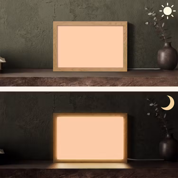 Apricot - Blush - Nude Light Box met kabel (Tafellamp) klein 924 -sfeer3