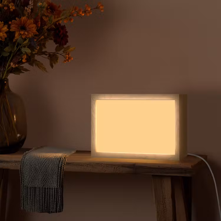 Apricot - Ice - Oranje Light Box met kabel (Tafellamp) klein 924 -sfeer4