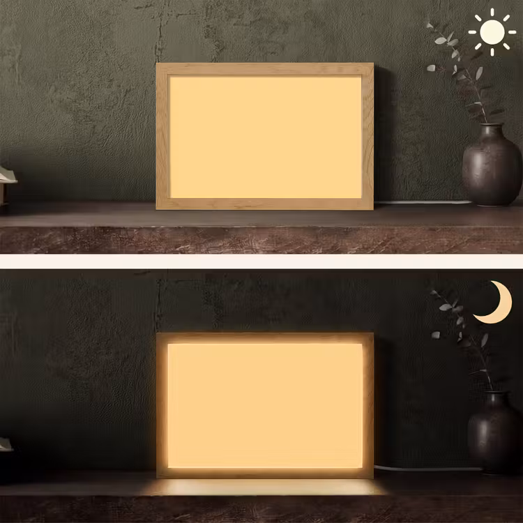 Apricot - Ice - Oranje Light Box met kabel (Tafellamp) klein 924 -sfeer3