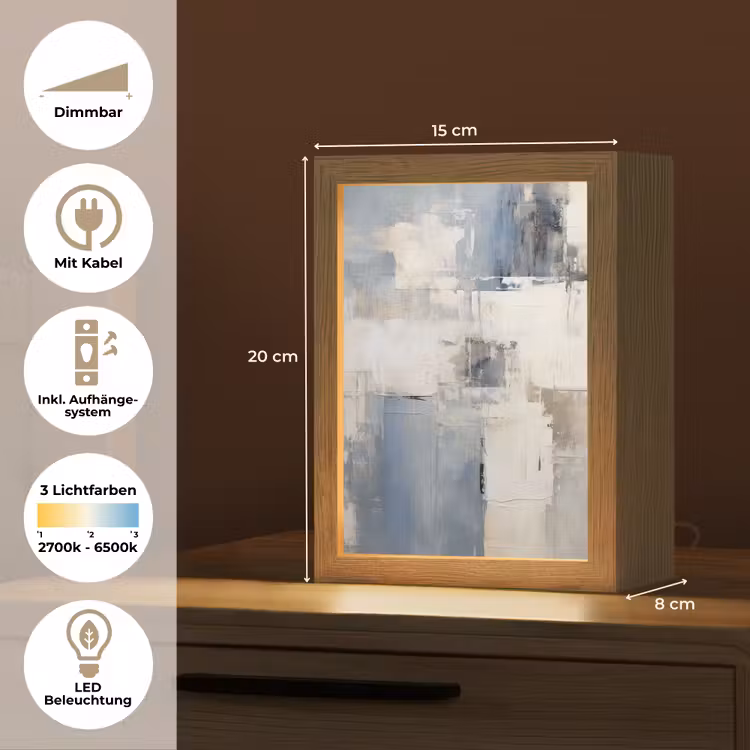 Aquarel - Abstract - Kunst Light Box met kabel (Tafellamp) klein -USP_DE