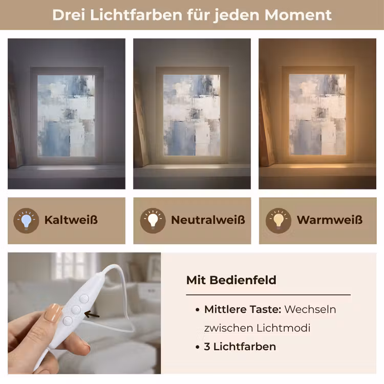 Aquarel - Abstract - Kunst Light Box met kabel (Tafellamp) klein -USP_lichtkleurDE