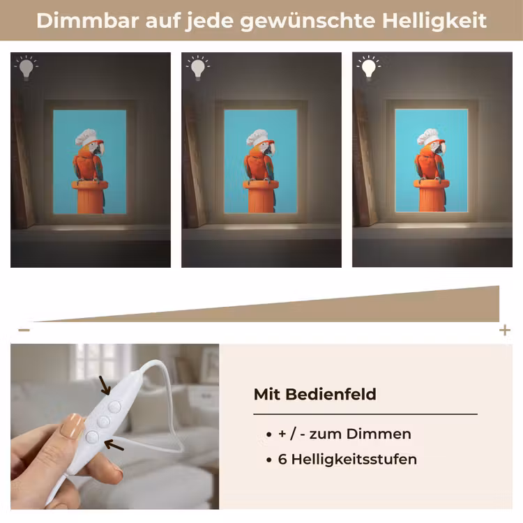 Ara - Koksmuts - Sokkel - Grappig Light Box met kabel (Tafellamp) klein -USP_dimbaarDE