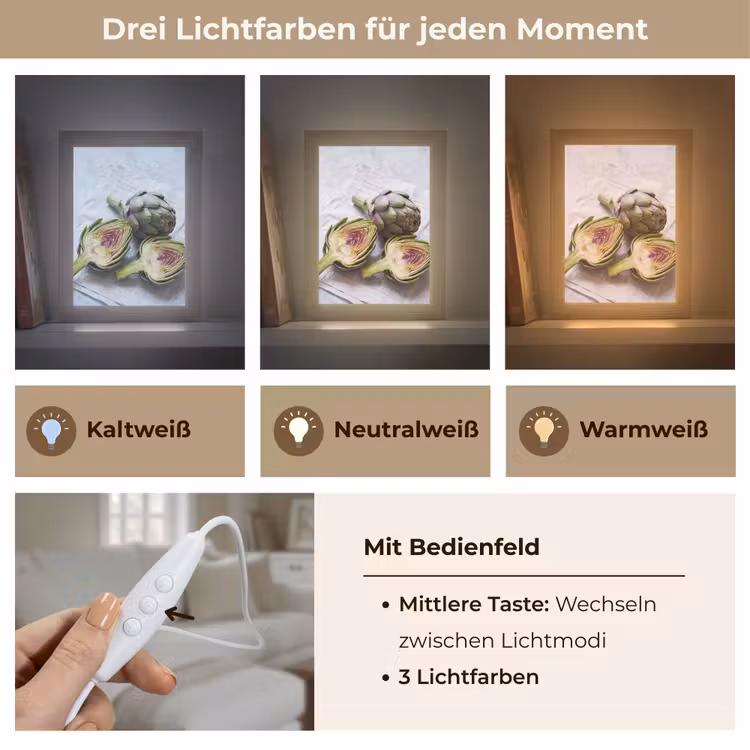 Tischlampe - Artischocke – aufgeschnitten – Essen - Artisjok - Doorgesneden - Eten Light Box met kabel (Tafellamp) klein