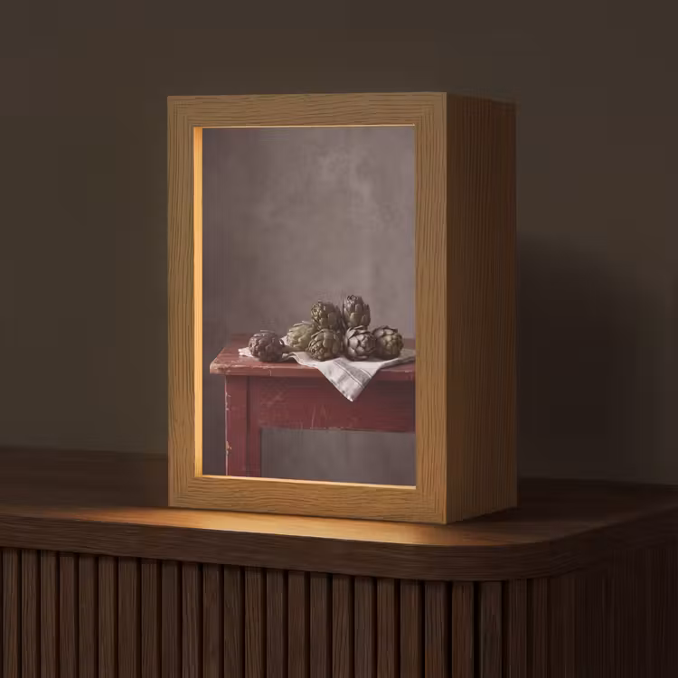 Tischlampe - Artischocke – Essen – Rustikal - Artisjok - Eten - Rustiek Light Box met kabel (Tafellamp) klein