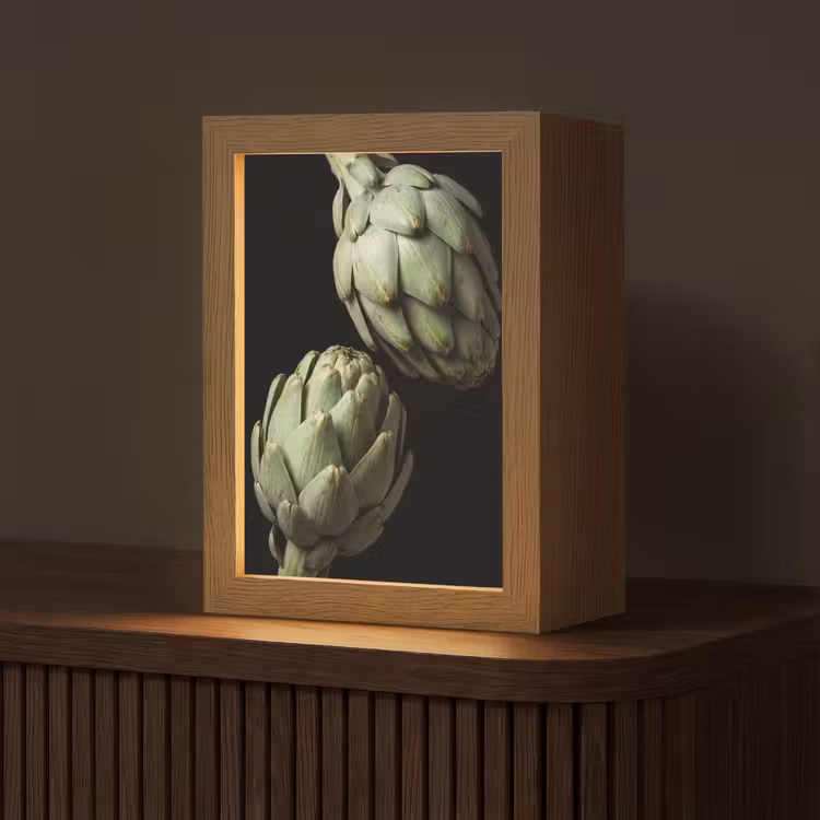Tischlampe - Artischocke – Grün – Essen - Artisjok - Groen - Eten Light Box met kabel (Tafellamp) klein