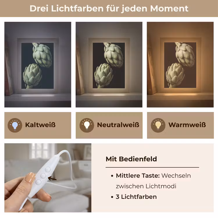 Tischlampe - Artischocke – Grün – Essen - Artisjok - Groen - Eten Light Box met kabel (Tafellamp) klein