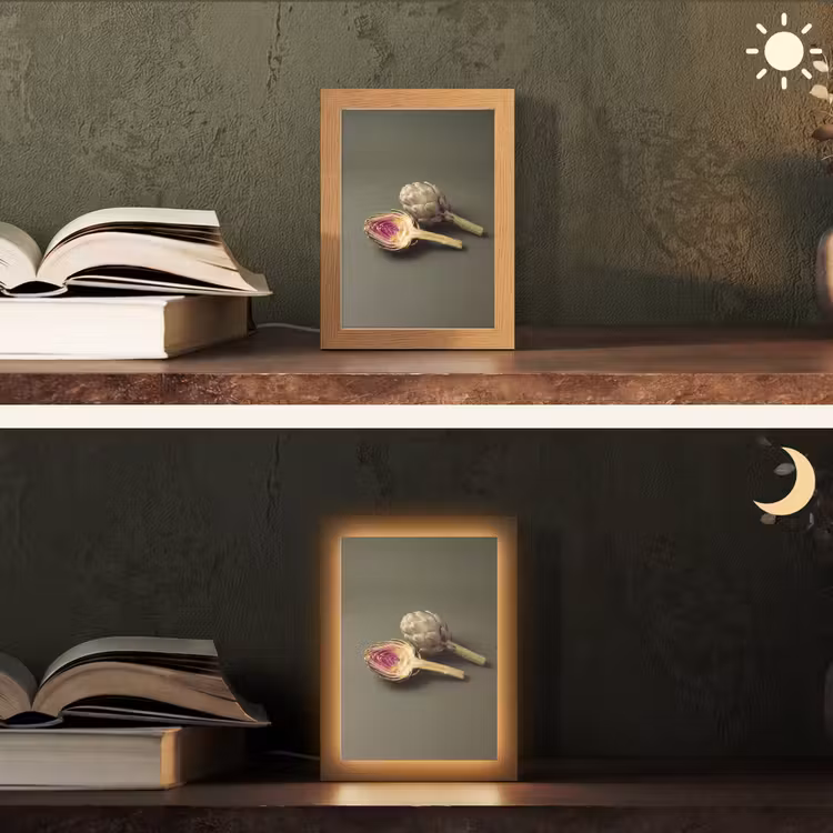 Tischlampe - Artischocke – Violett – Lebensmittel - Artisjok - Paars - Voedsel Light Box met kabel (Tafellamp) klein