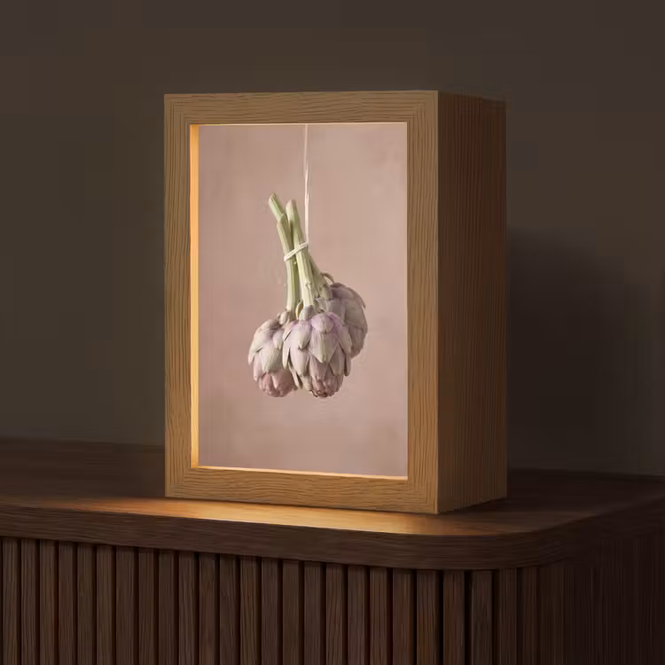 Tischlampe - Artischocken – Hängend – Gemüse - Artisjokken - Hangend - Groenten Light Box met kabel (Tafellamp) klein