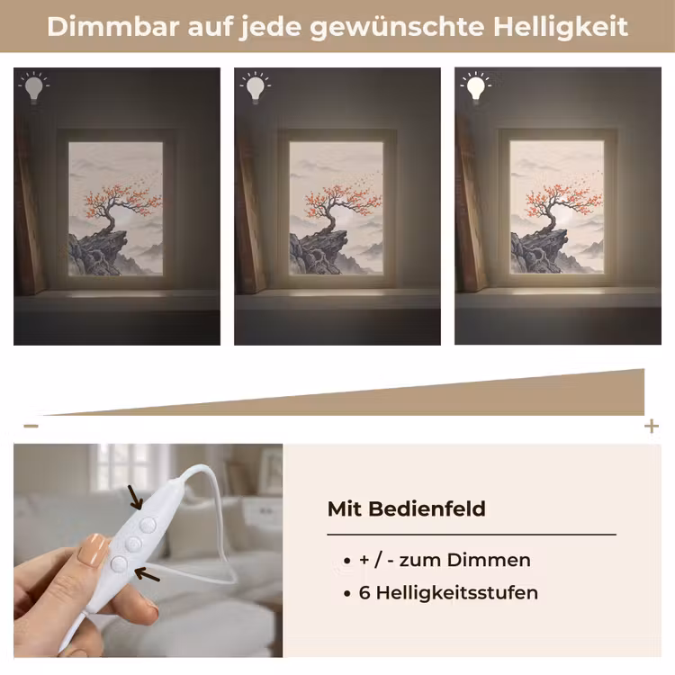 Aziatisch - Bloesem - Rood Light Box met kabel (Tafellamp) klein -USP_dimbaarDE