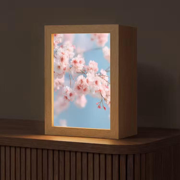 Takken - Bloesems - Roze Light Box met kabel (Tafellamp) klein -z3d_website