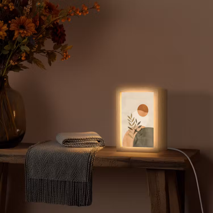 Takken - Vormen - Abstract Light Box met kabel (Tafellamp) klein -sfeer4