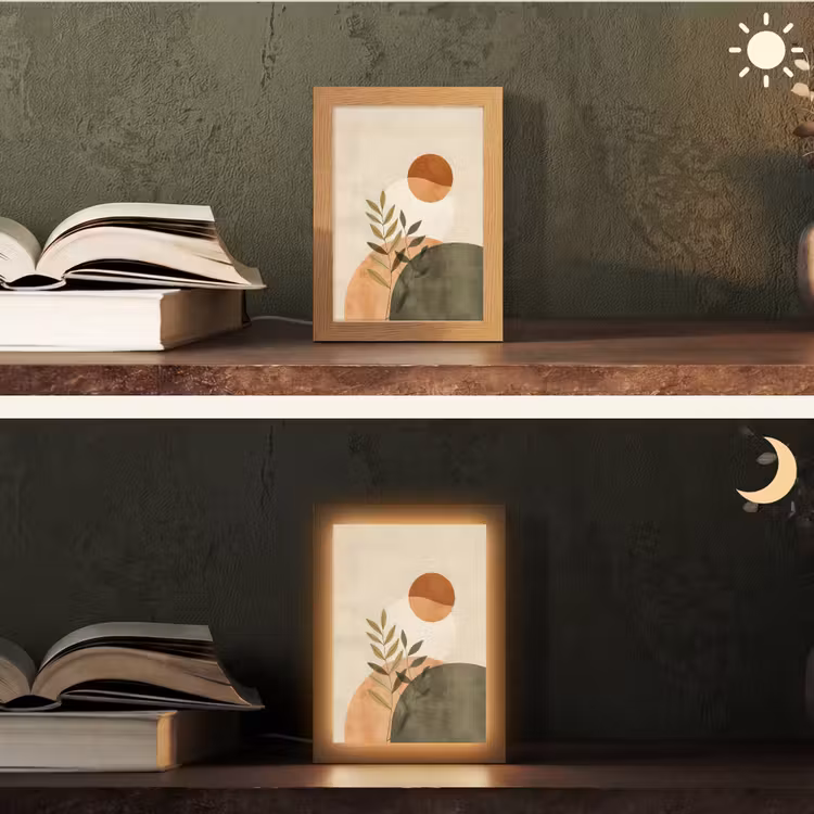Takken - Vormen - Abstract Light Box met kabel (Tafellamp) klein -sfeer3