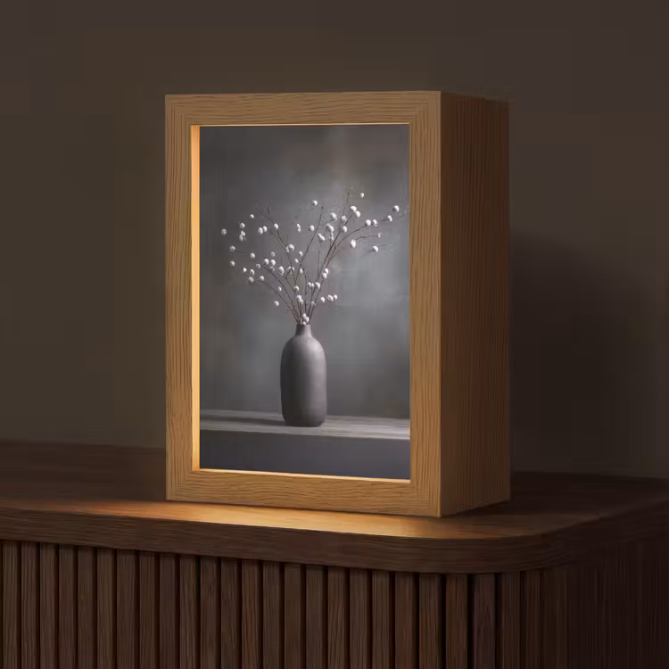 Takken - Vaas - Bolletjes - Wit Light Box met kabel (Tafellamp) klein -z3d_website