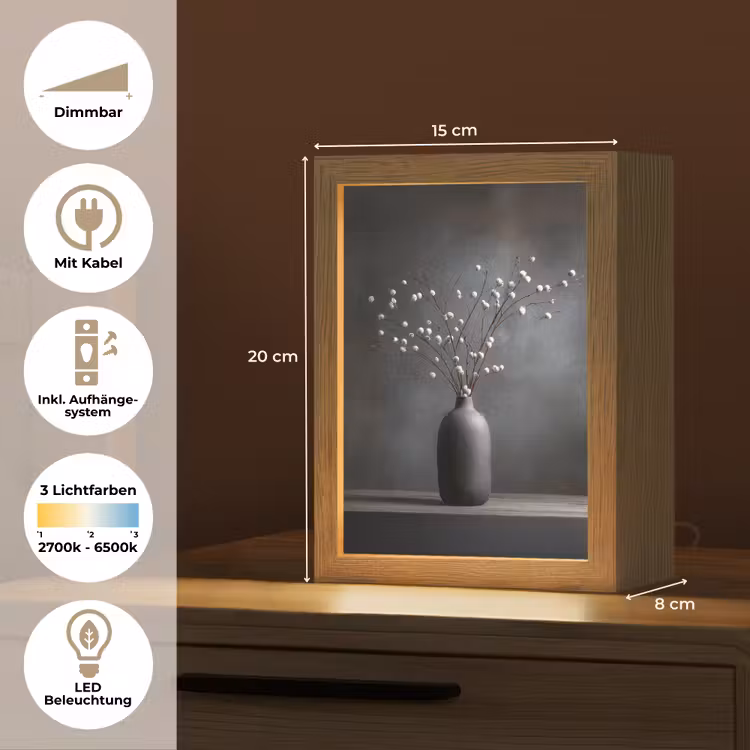 Takken - Vaas - Bolletjes - Wit Light Box met kabel (Tafellamp) klein -USP_DE