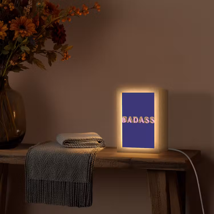 Badass - Panterpint - Schaduw - Roze Light Box met kabel (Tafellamp) klein -sfeer4