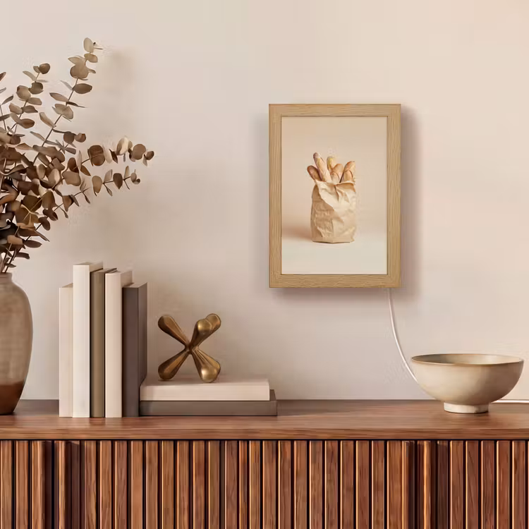 Baguette - Brood - Stokbrood - Beige Light Box met kabel (Tafellamp) klein -sfeer2