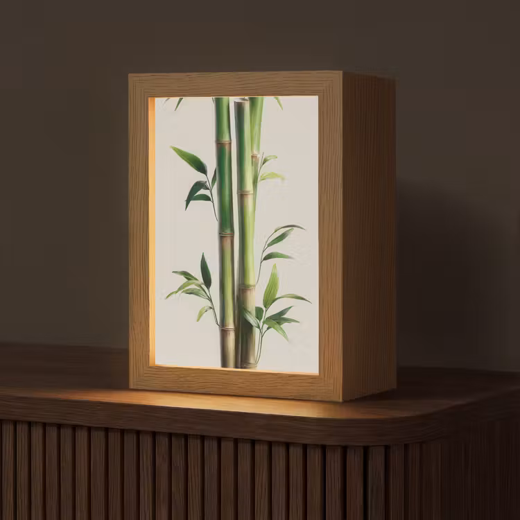 Bamboestengels - Sierlijk - Groen Light Box met kabel (Tafellamp) klein -z3d_website