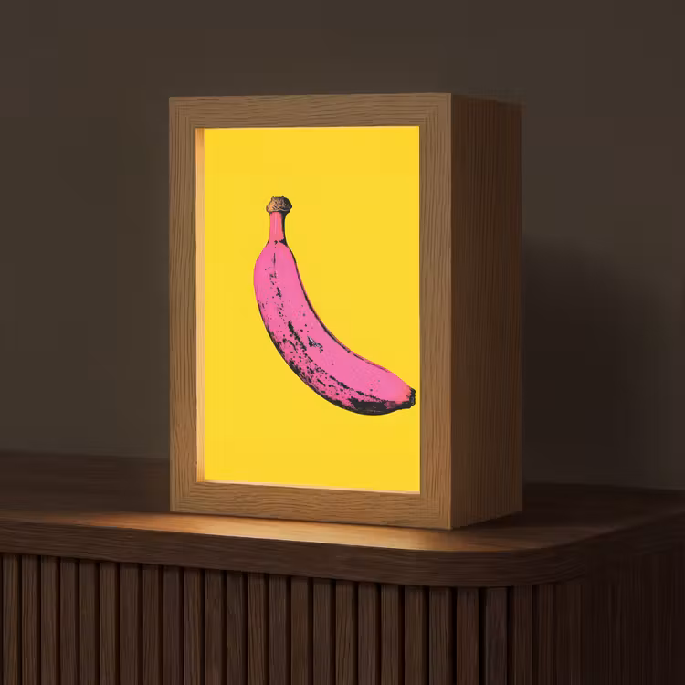 Banaan - Grafisch - Geel Light Box met kabel (Tafellamp) klein -z3d_website