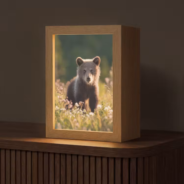 Beer - Bloemenveld - Gras Light Box met kabel (Tafellamp) klein -z3d_website