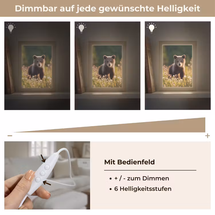 Beer - Bloemenveld - Gras Light Box met kabel (Tafellamp) klein -USP_dimbaarDE