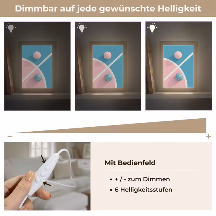 Basketbal - Pastel - Roze - BLauw Light Box met kabel (Tafellamp) klein -USP_dimbaarDE